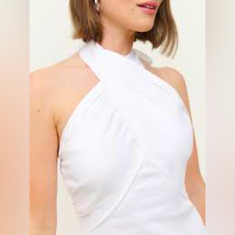 Samira white linen reformation dress
